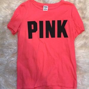 pink short sleeve shirt